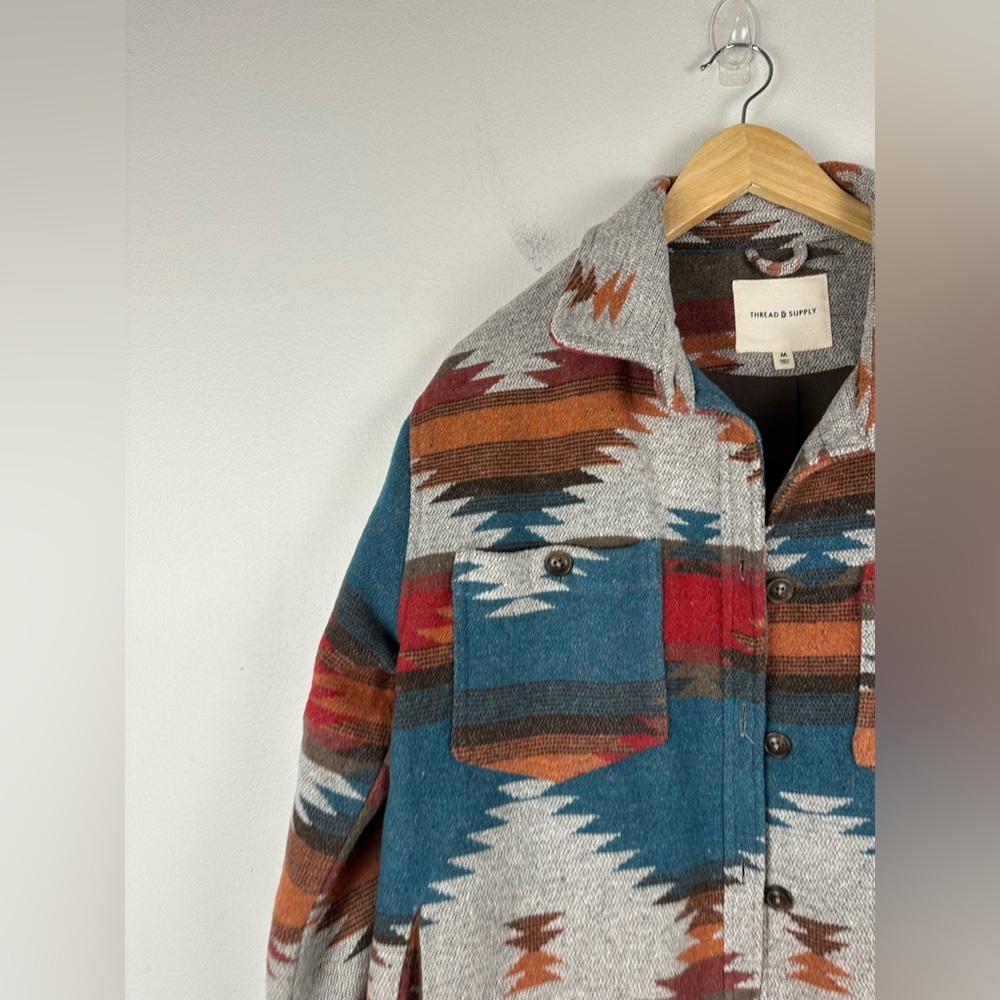 Thread And Supply Aztec Pattern Drop Shoulder Jac… - image 5